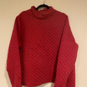 EUC Women's X- Large Orvis Quilted Turtleneck Sweatshirt - Dark Cherry